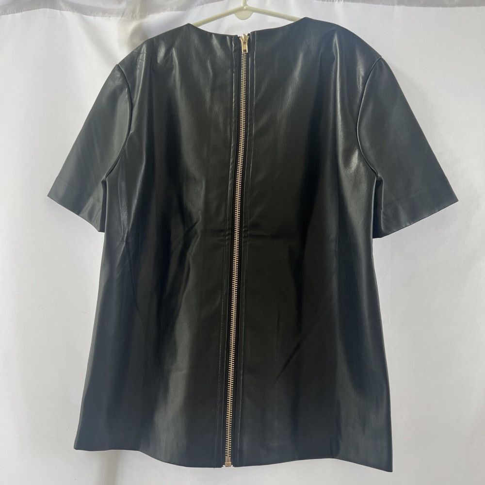 Lulus Chic Black Women's Top XS Vegan Leather Black Zip Black Elegant READ - Picture 7 of 13